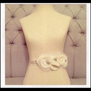 Vintage style floral wedding belt